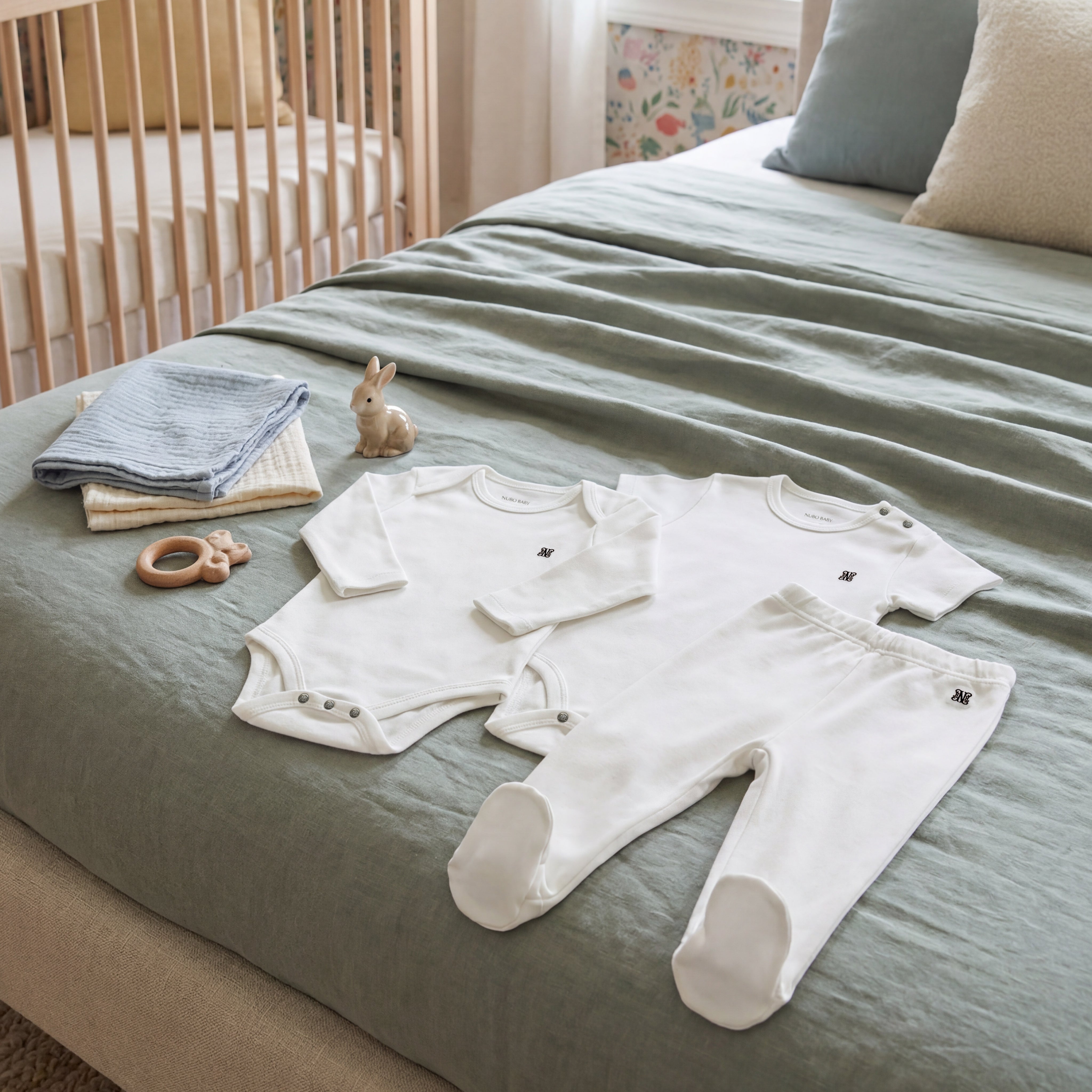 3-Piece Monogram Bodysuit & Baby Legging Set