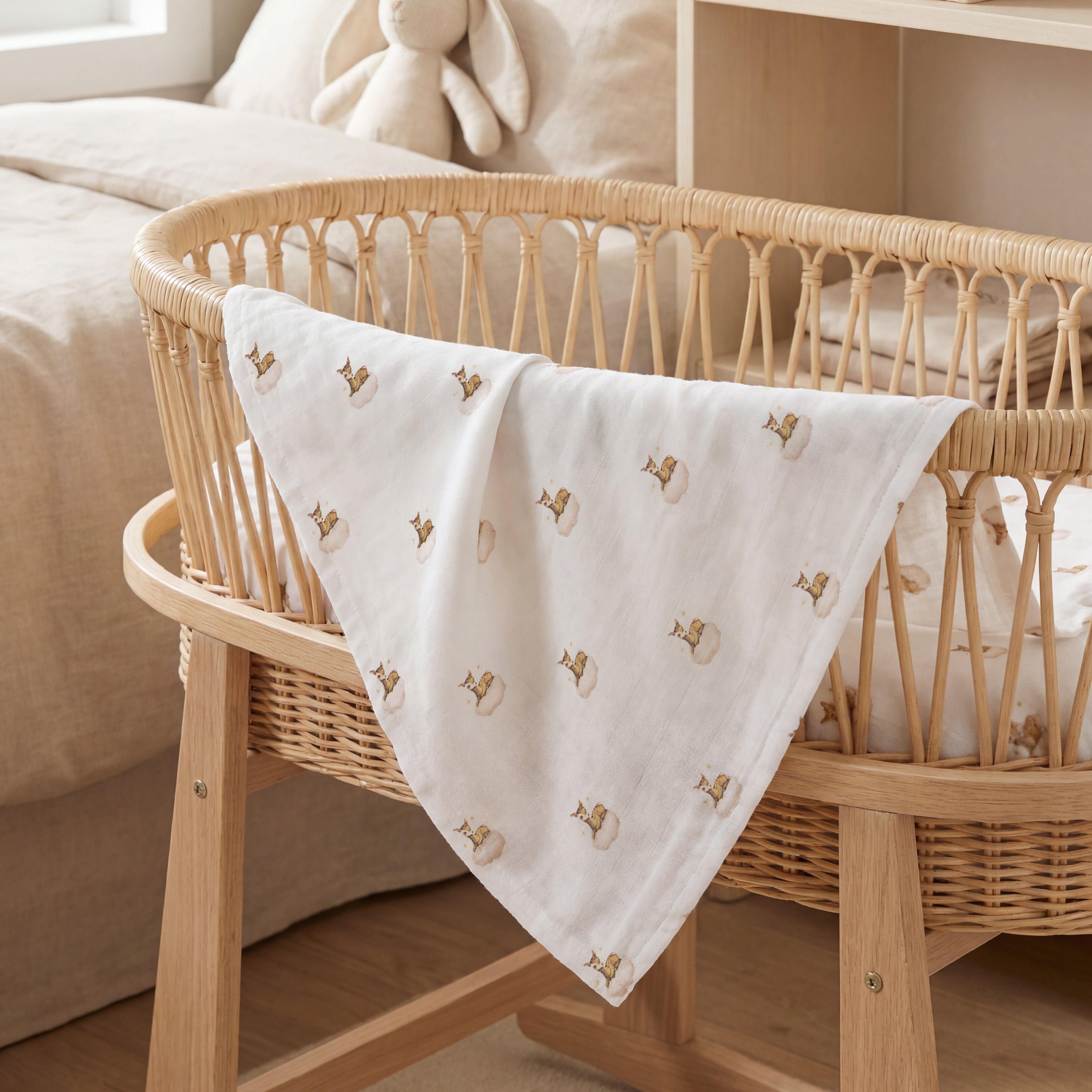 Muslin Deer Print Blanket