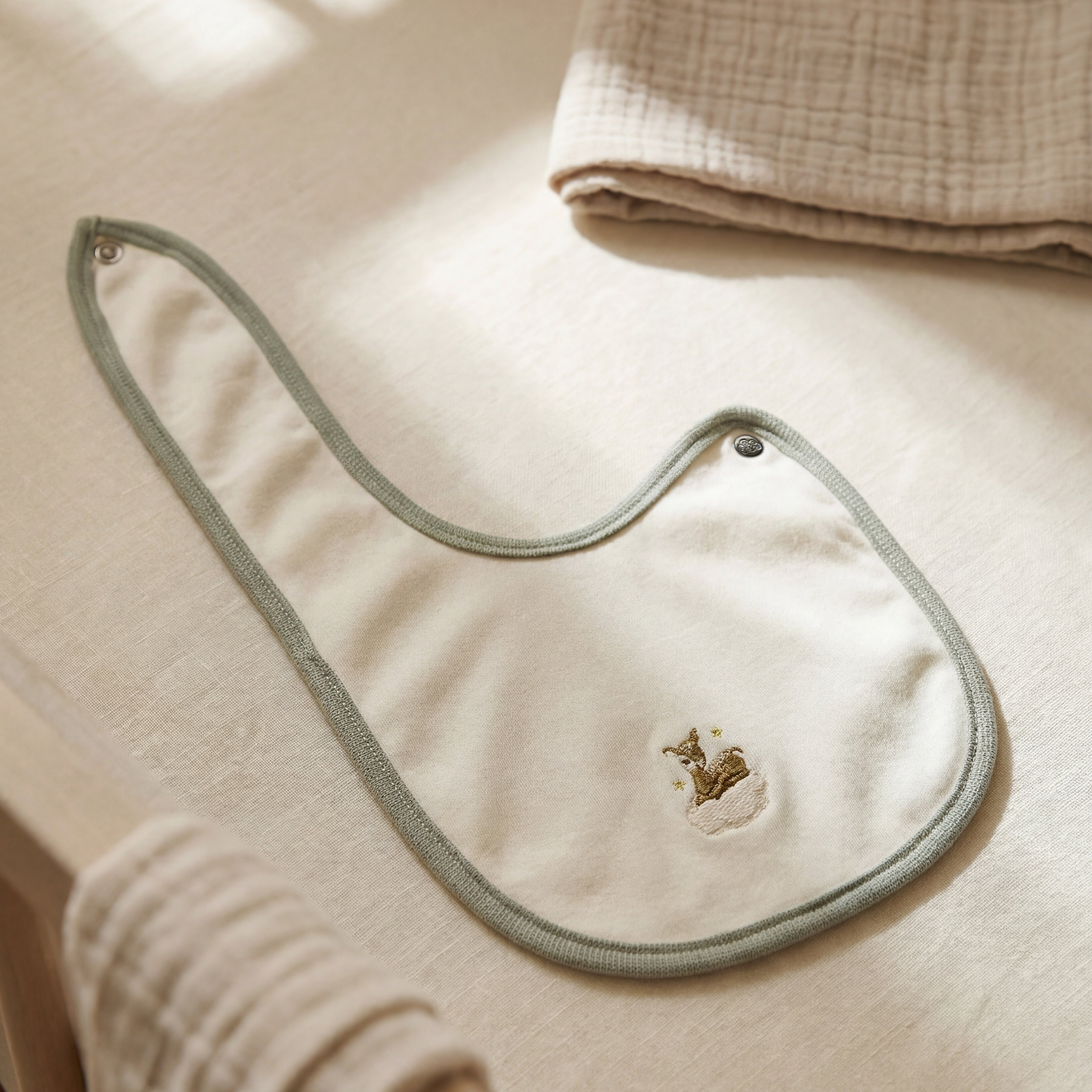 Deer Embroidered Bib