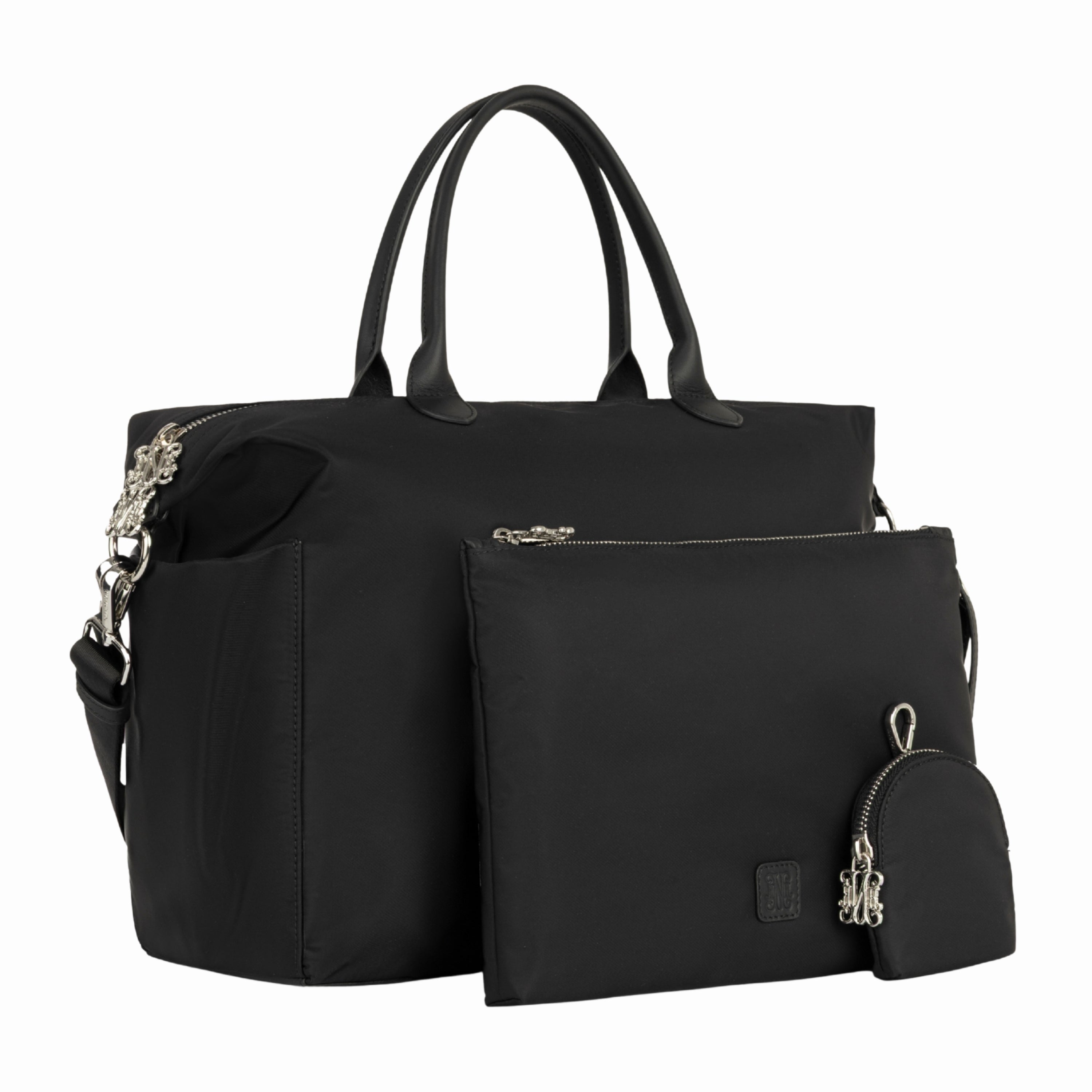 Monogram Black Diaper Bag Set