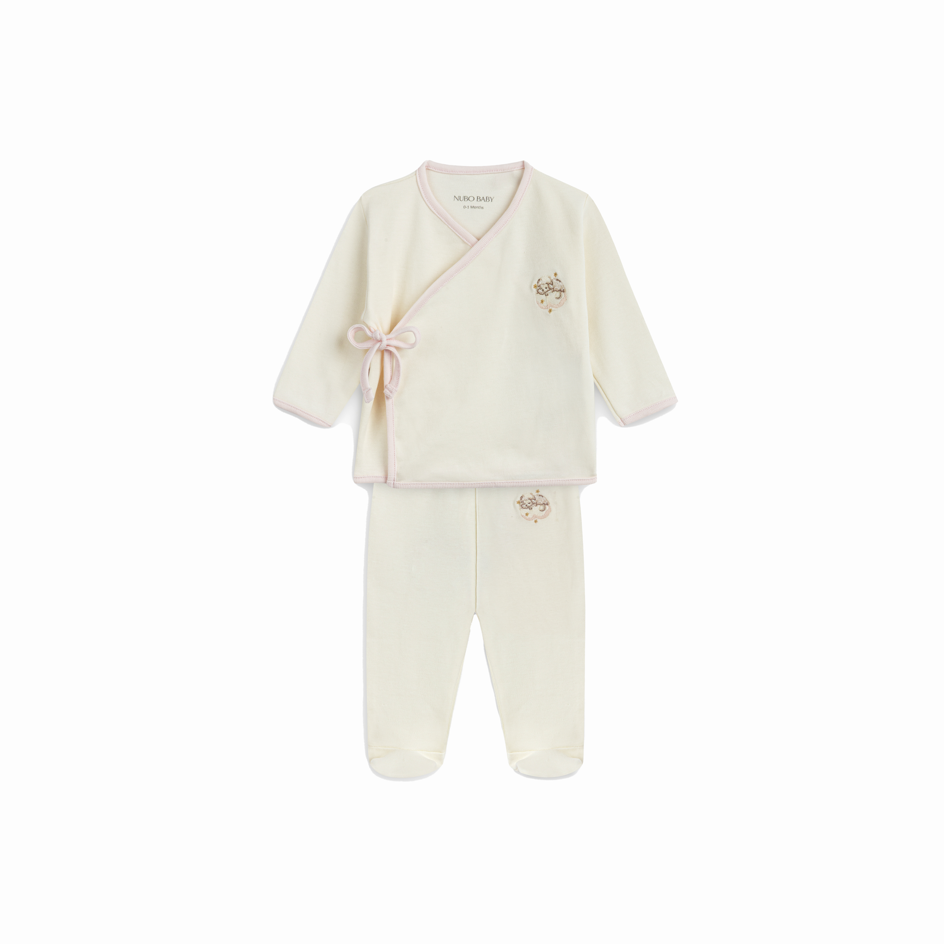 2-Piece Sheep Embroidered Blouse & Baby Legging Set