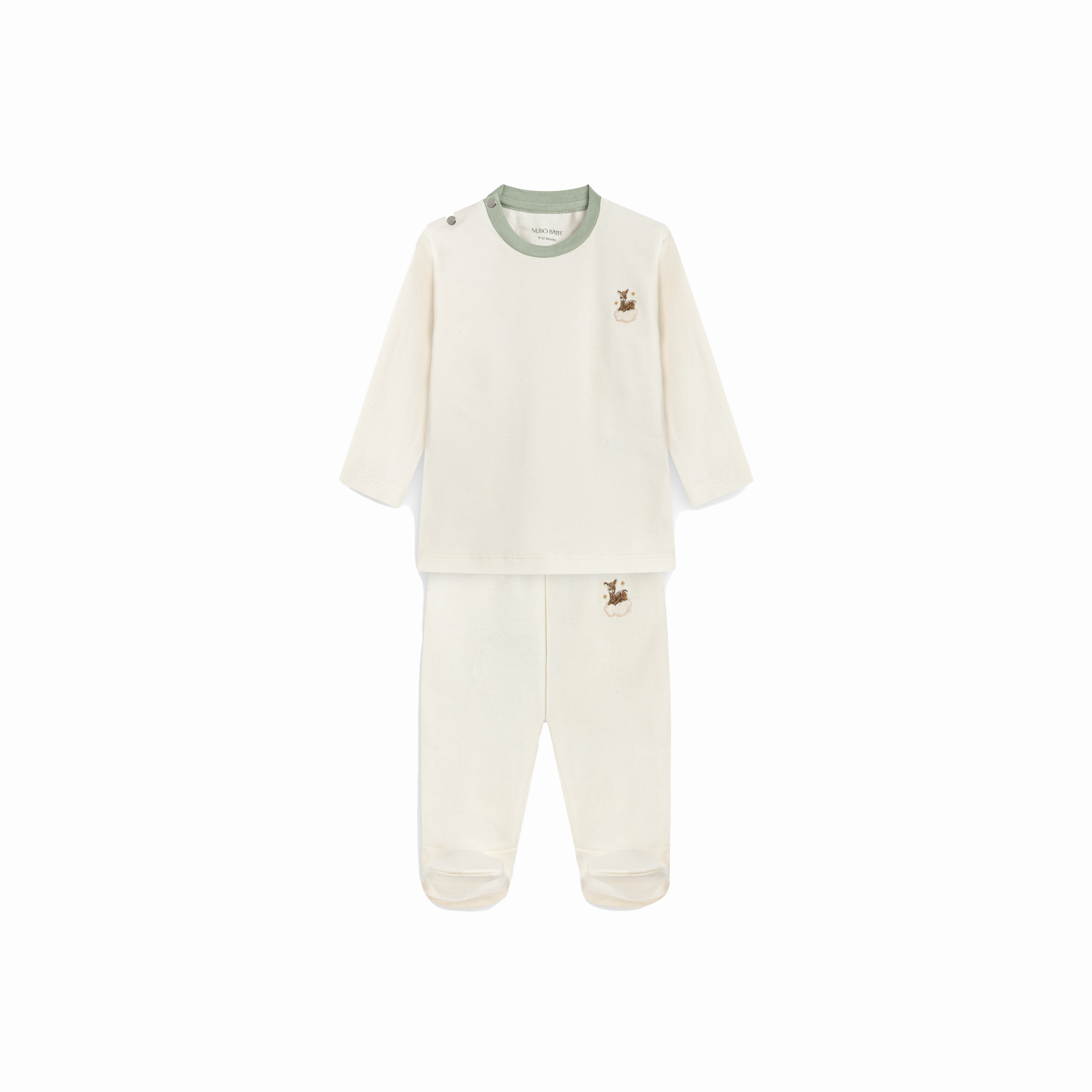 2-Piece Deer Embroidered T-shirt & Baby Legging Set