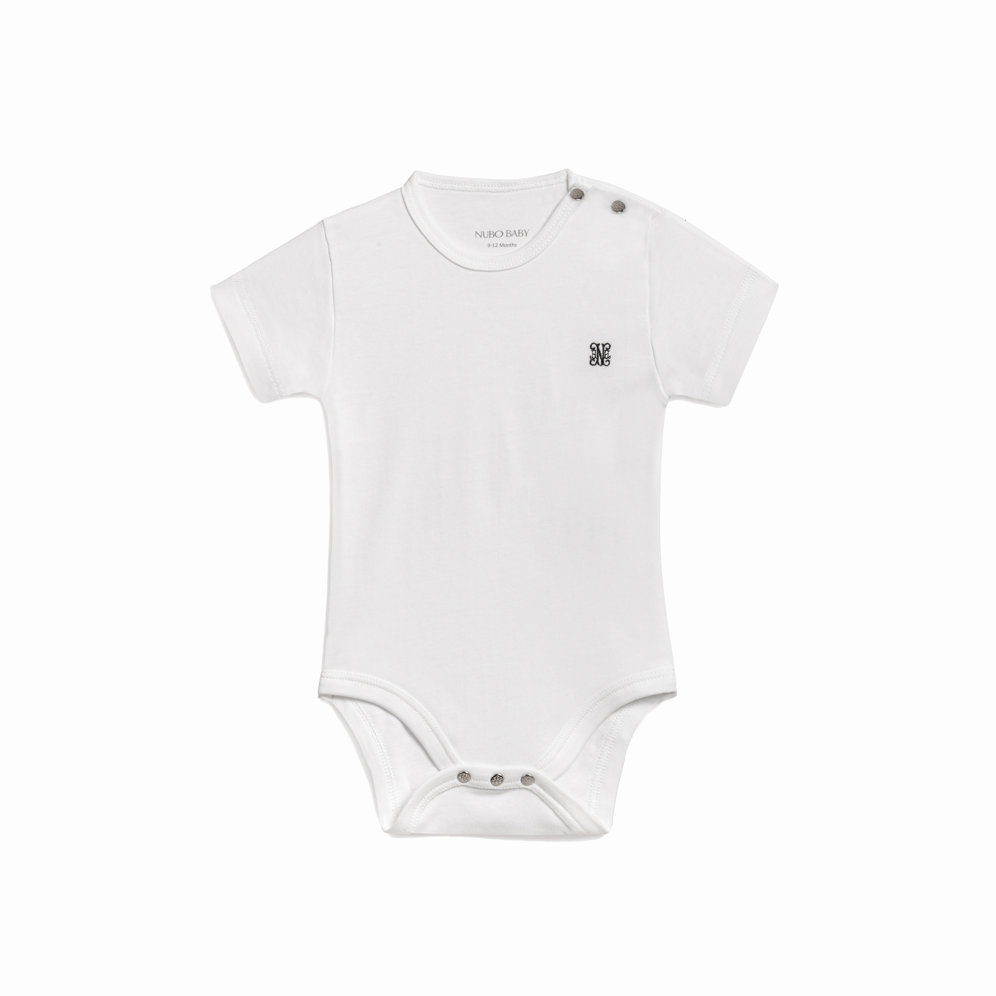 Short-Sleeved Monogram Embroidered Bodysuit