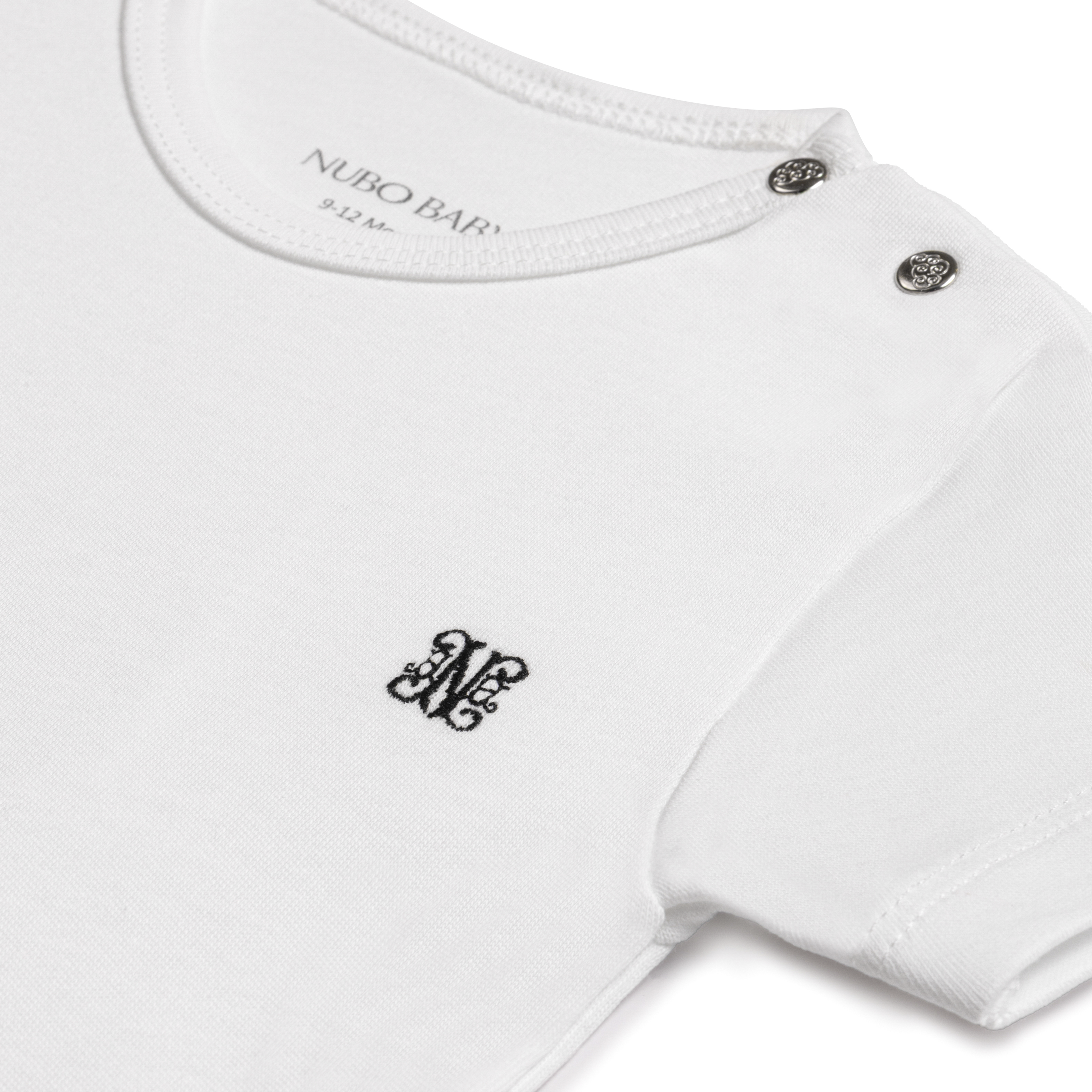 Short-Sleeved Monogram Embroidered Bodysuit