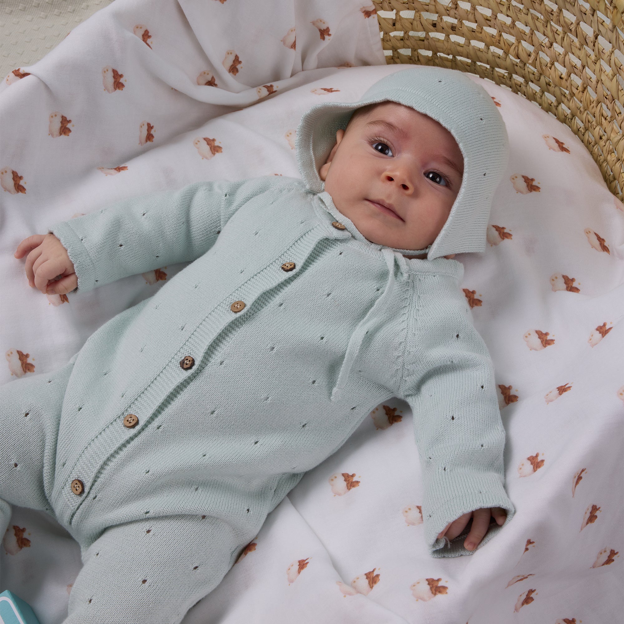 Mint Knit Jumpsuit & Blanket Set