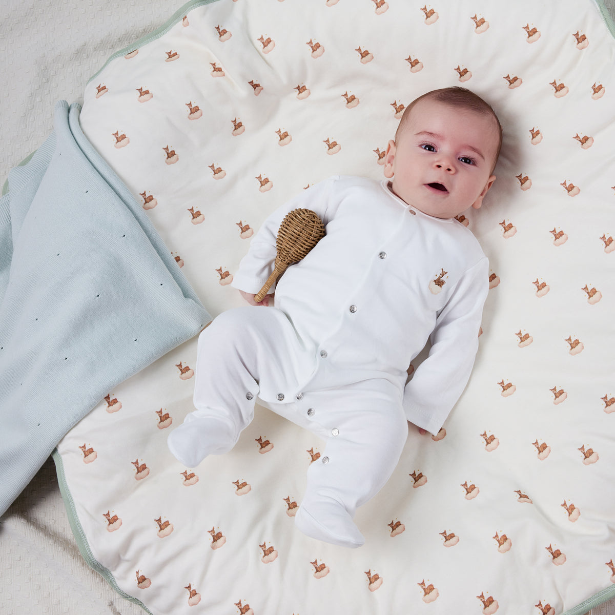 Deer Embroidered Pajama Jumpsuit