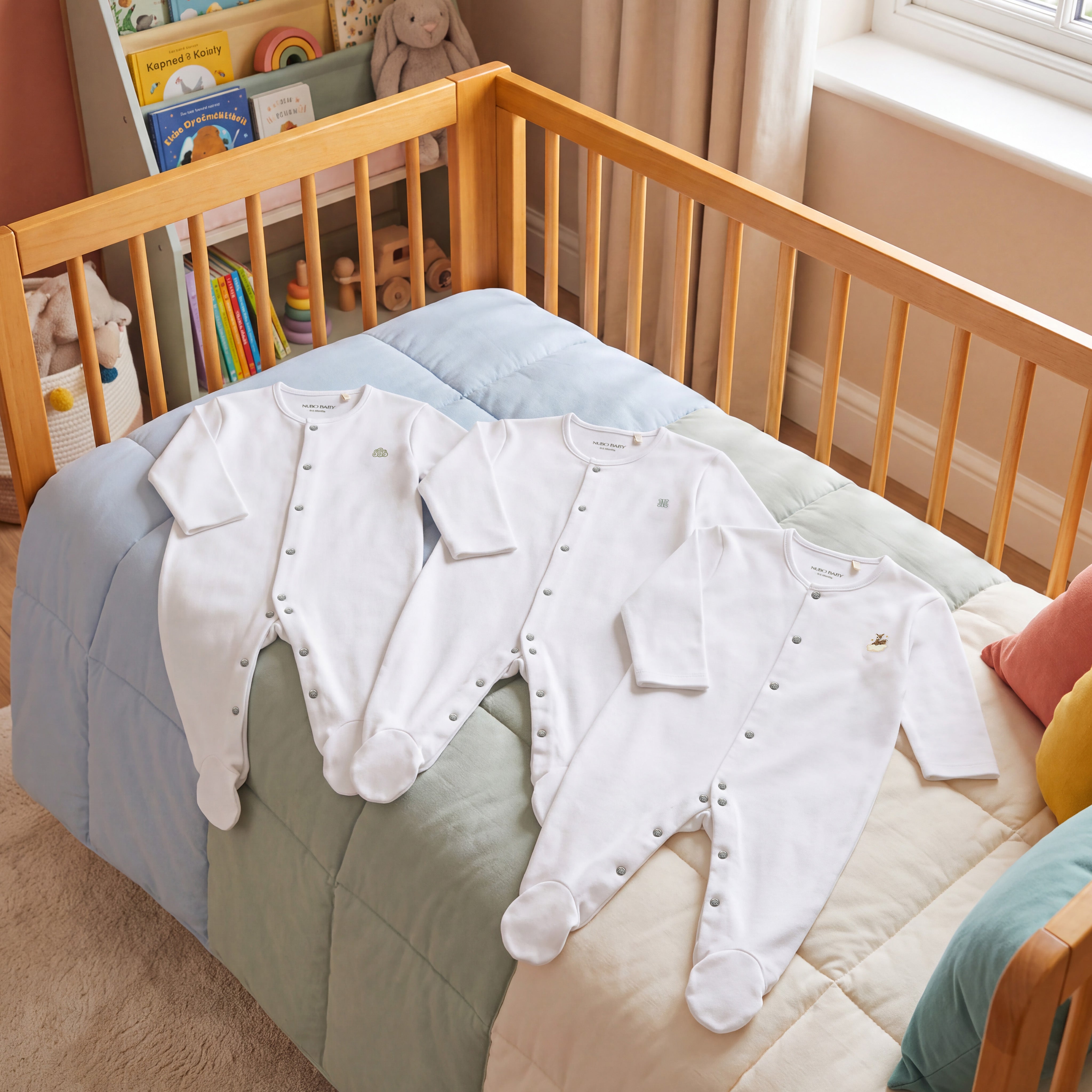 3-Piece Embroidered Pajama Jumpsuit Set (Monogram, Cloud, Deer)
