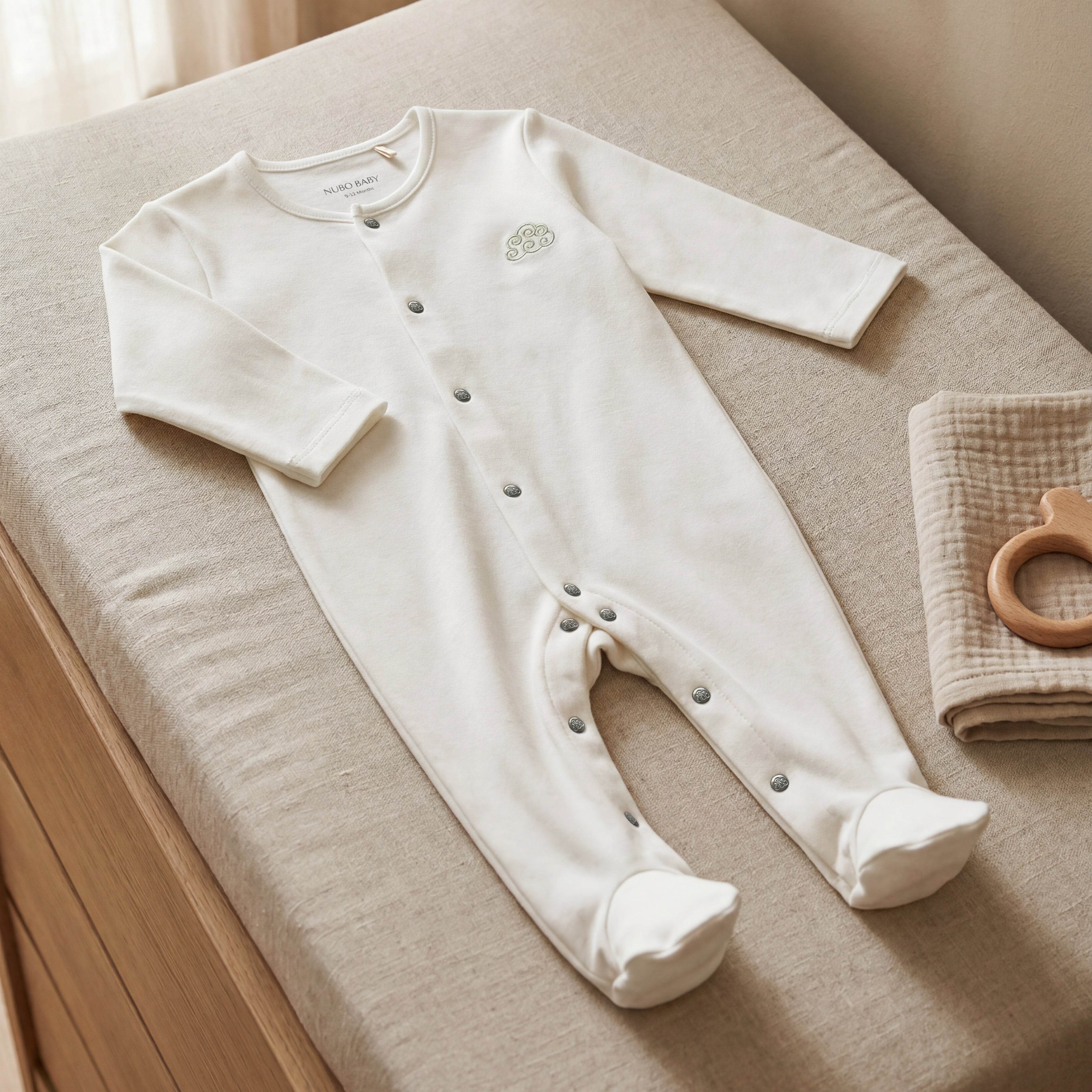 Cloud Embroidered Pajama Jumpsuit