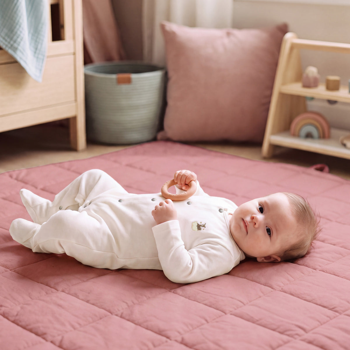Deer Embroidered Pajama Jumpsuit