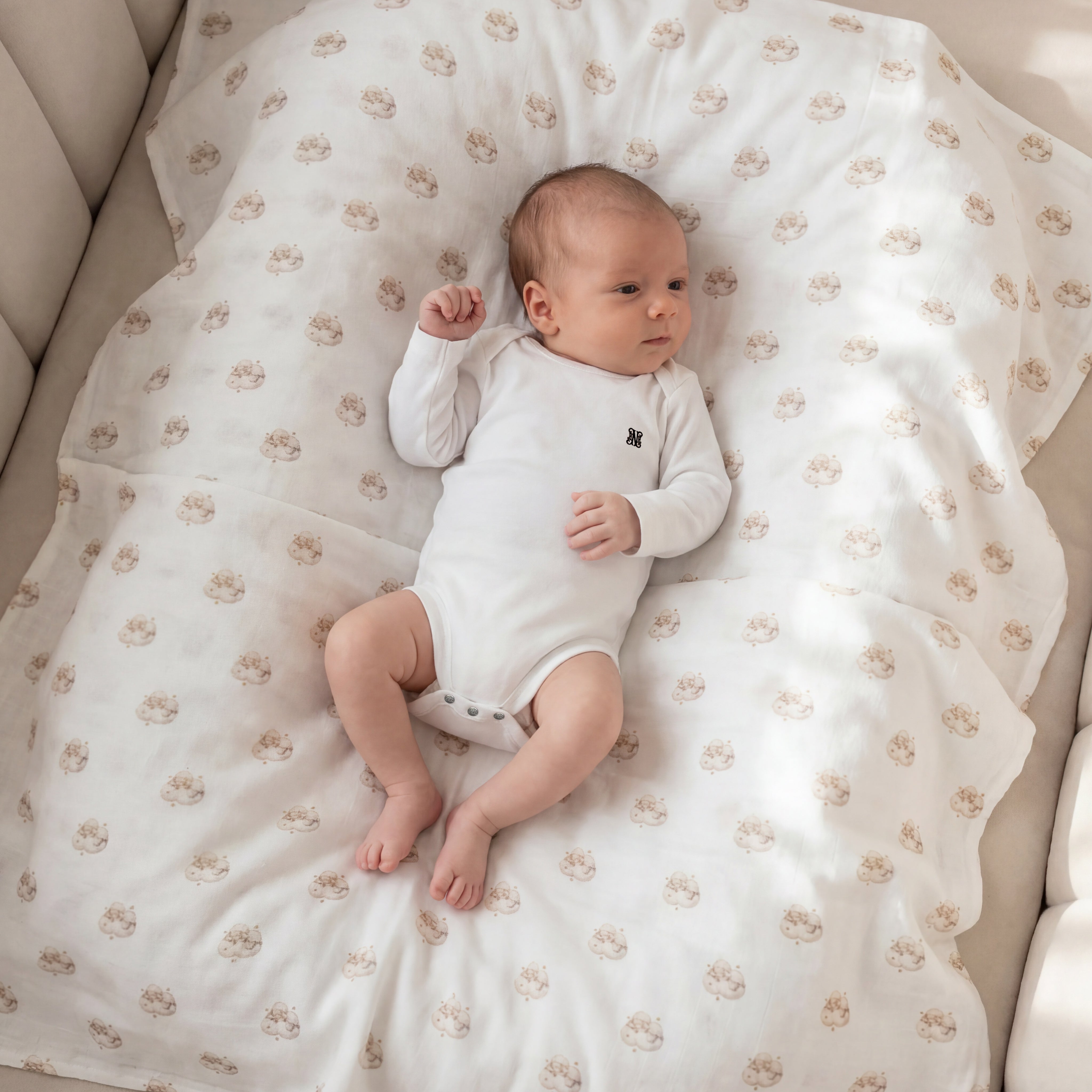 Muslin Sheep Print Blanket