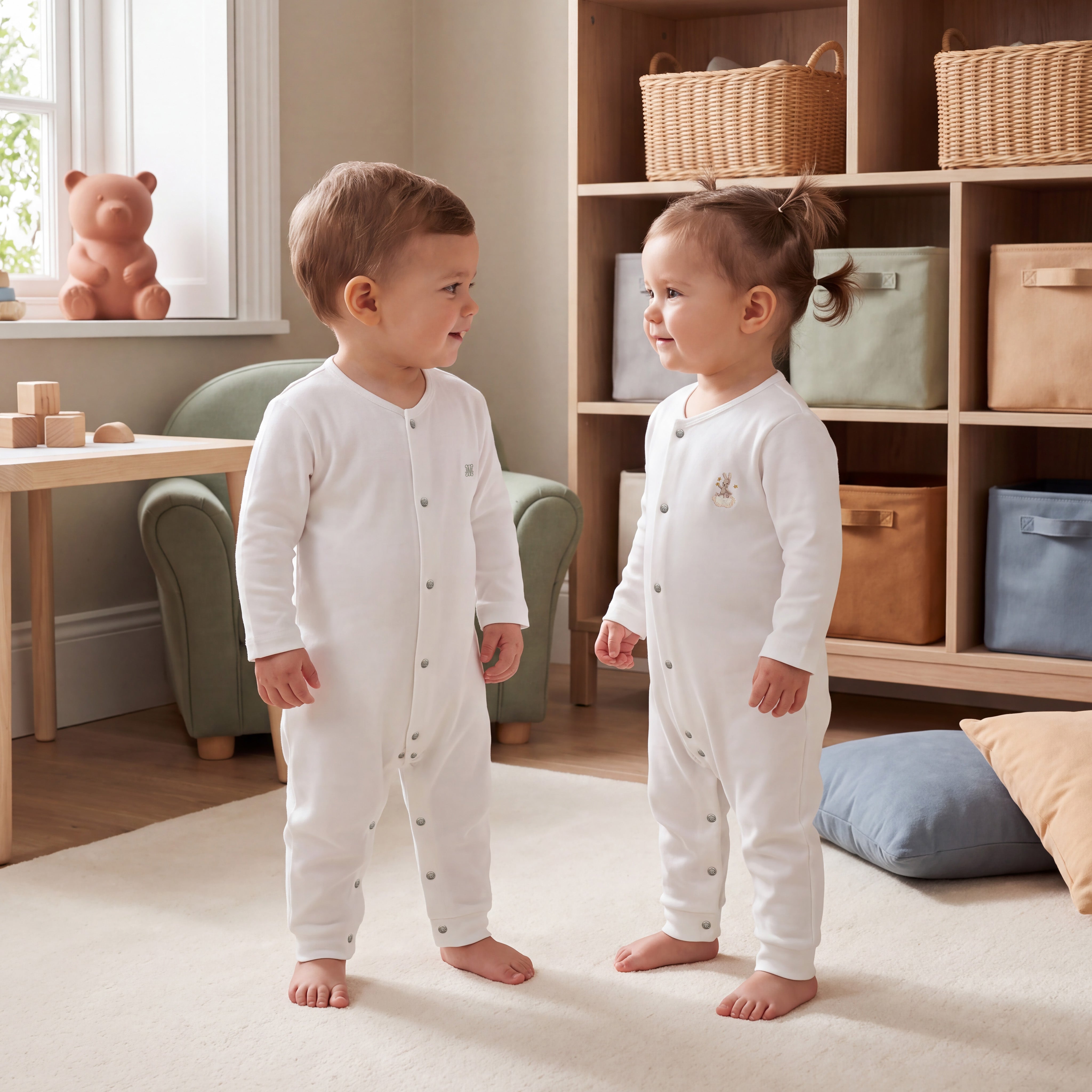 6-Piece Embroidered Pajama Jumpsuit Set