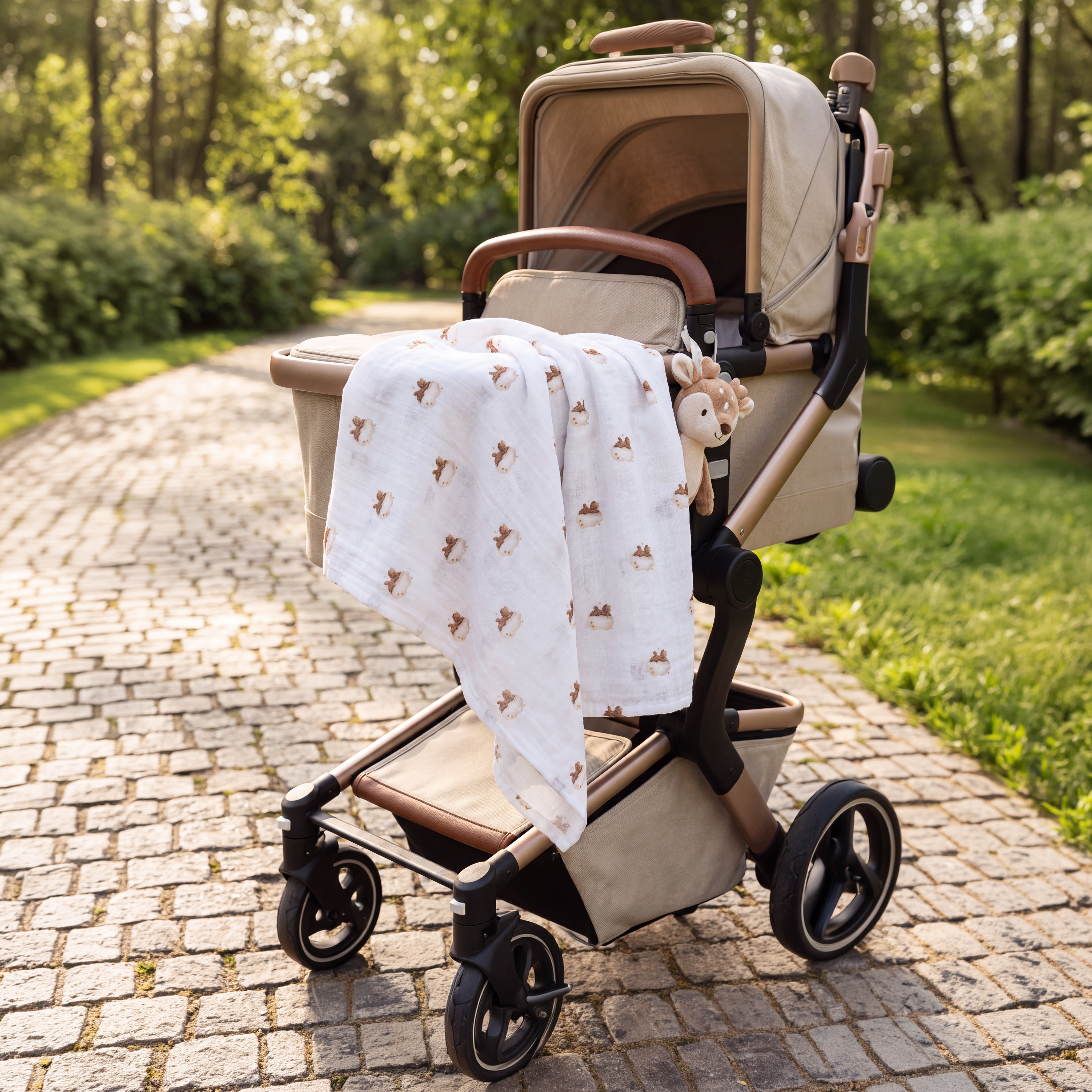 Muslin Teddy Print Blanket
