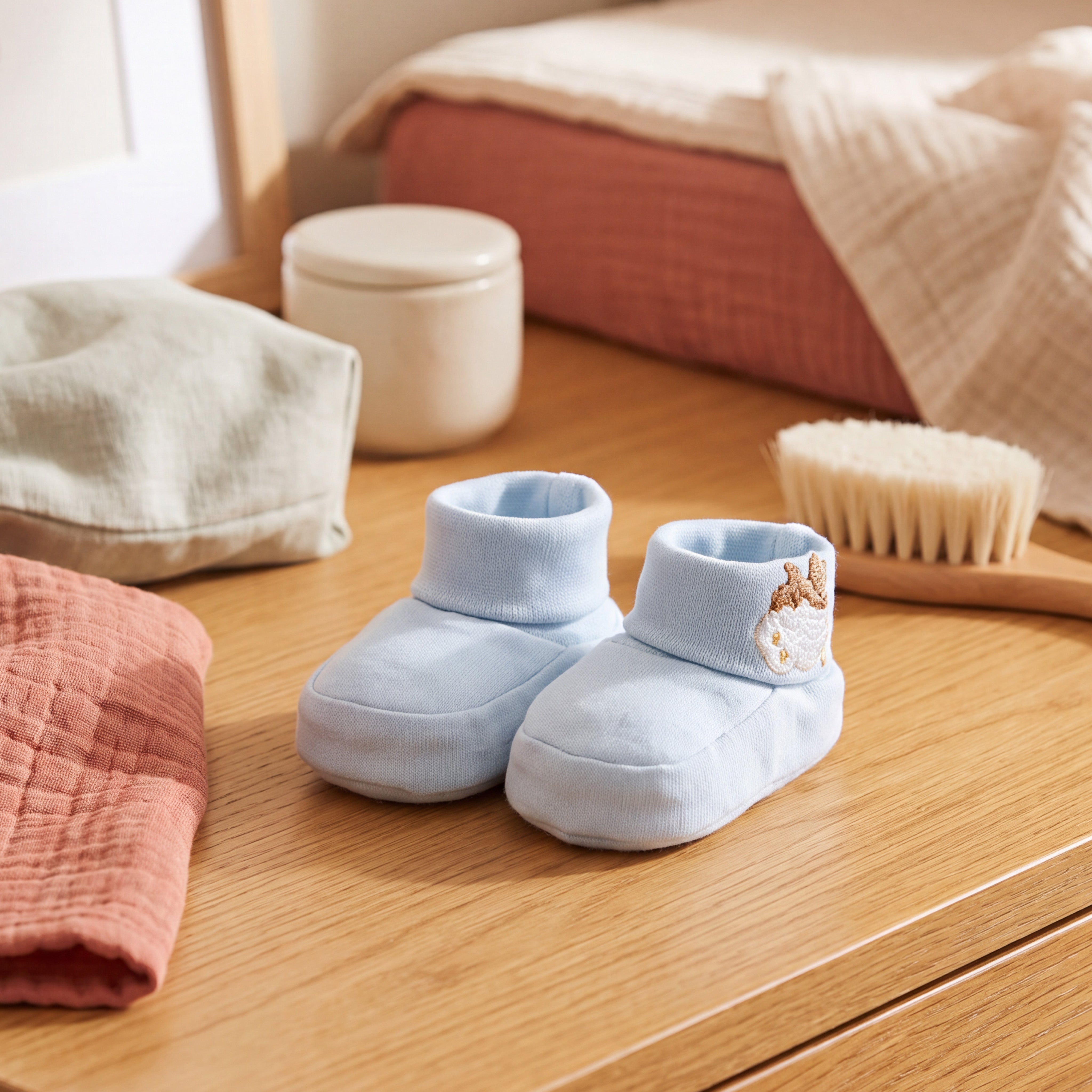 Teddy Embroidered Booties