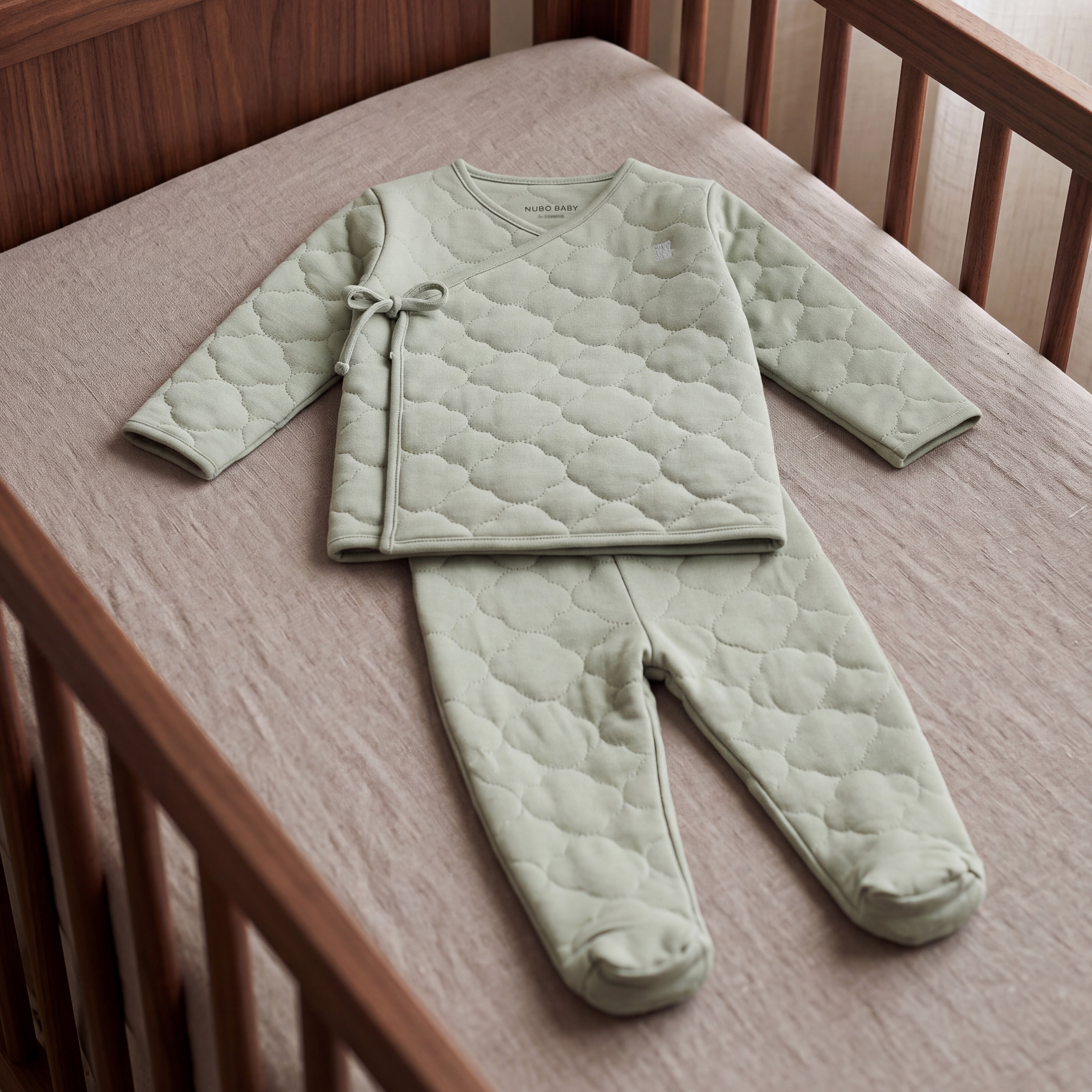 2-Piece Cloud Quilted Green Jacket & Pant Set