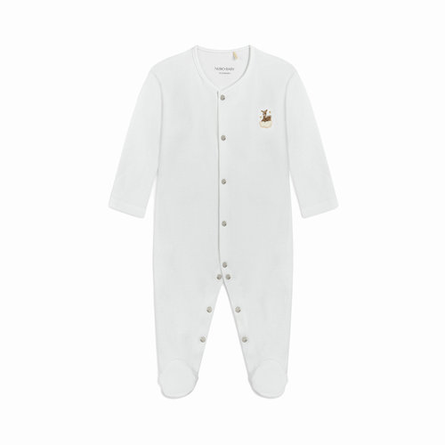 Deer Embroidered Pajama Jumpsuit