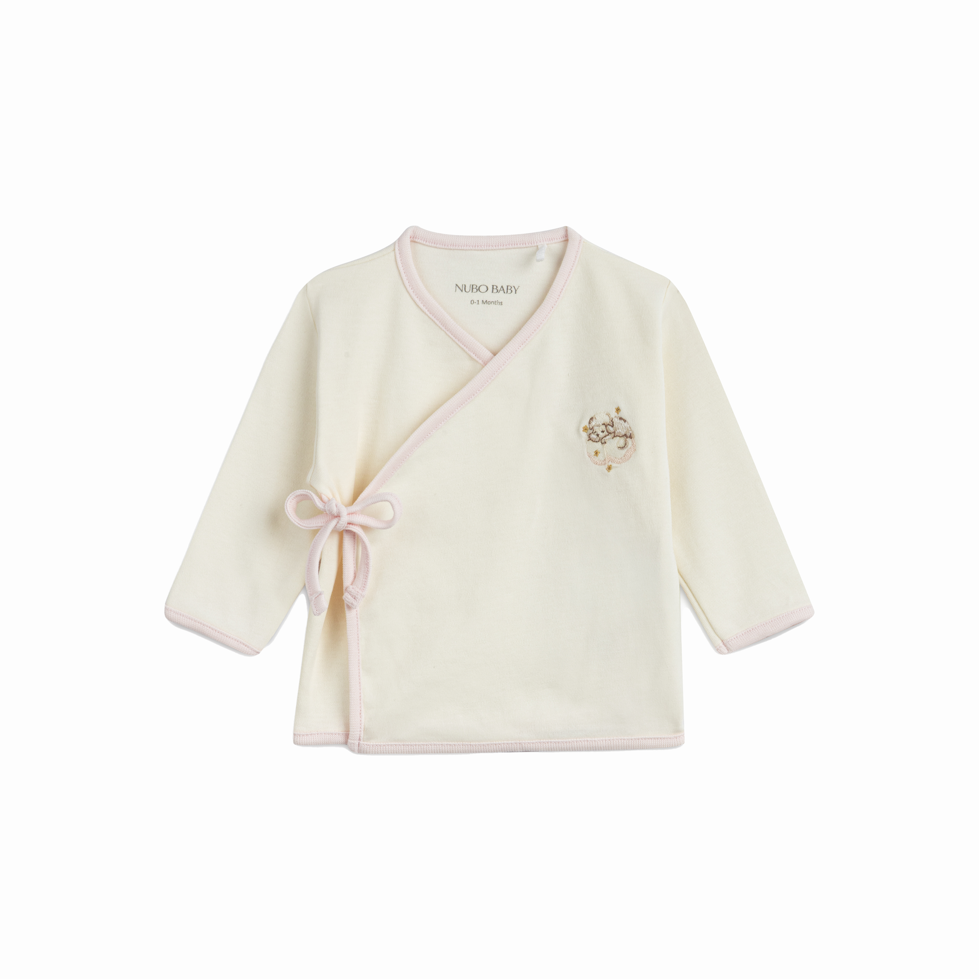Sheep Embroidered Wrap Blouse