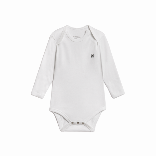 Long-Sleeved Monogram Embroidered Bodysuit