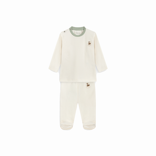 2-Piece Deer Embroidered T-shirt & Baby Legging Set