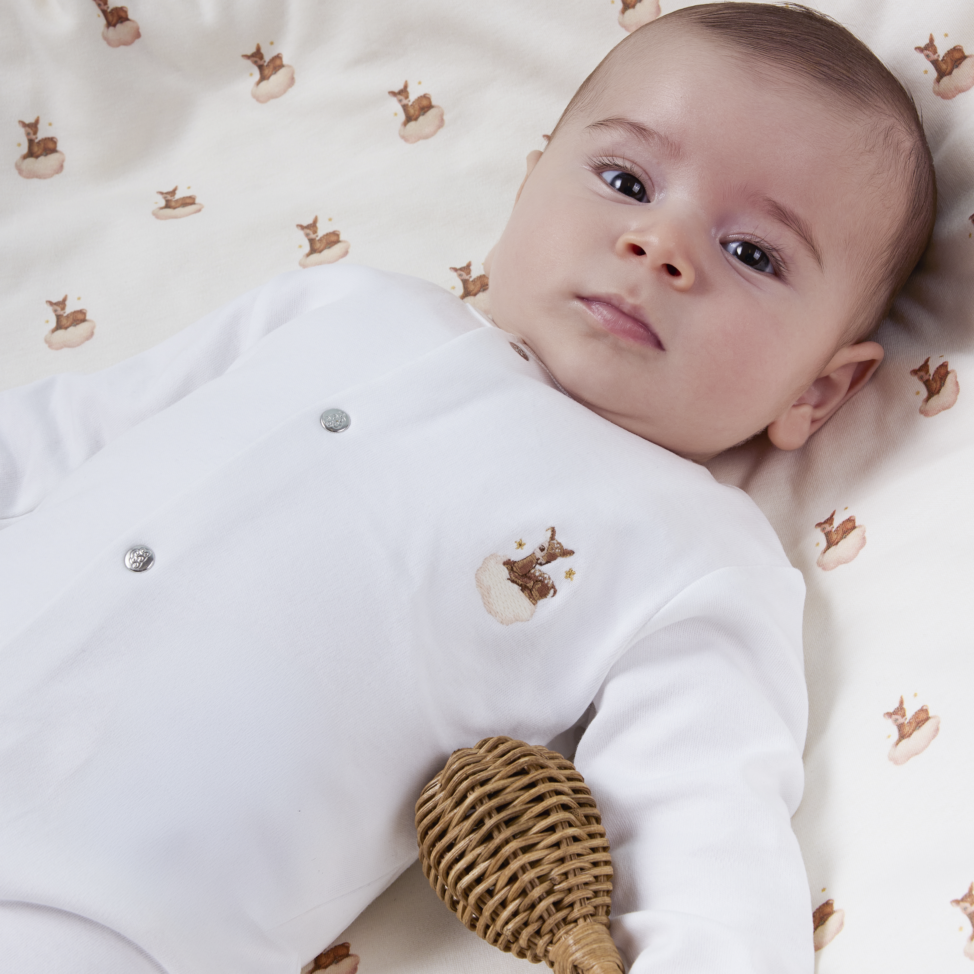 Deer Embroidered Pajama Jumpsuit