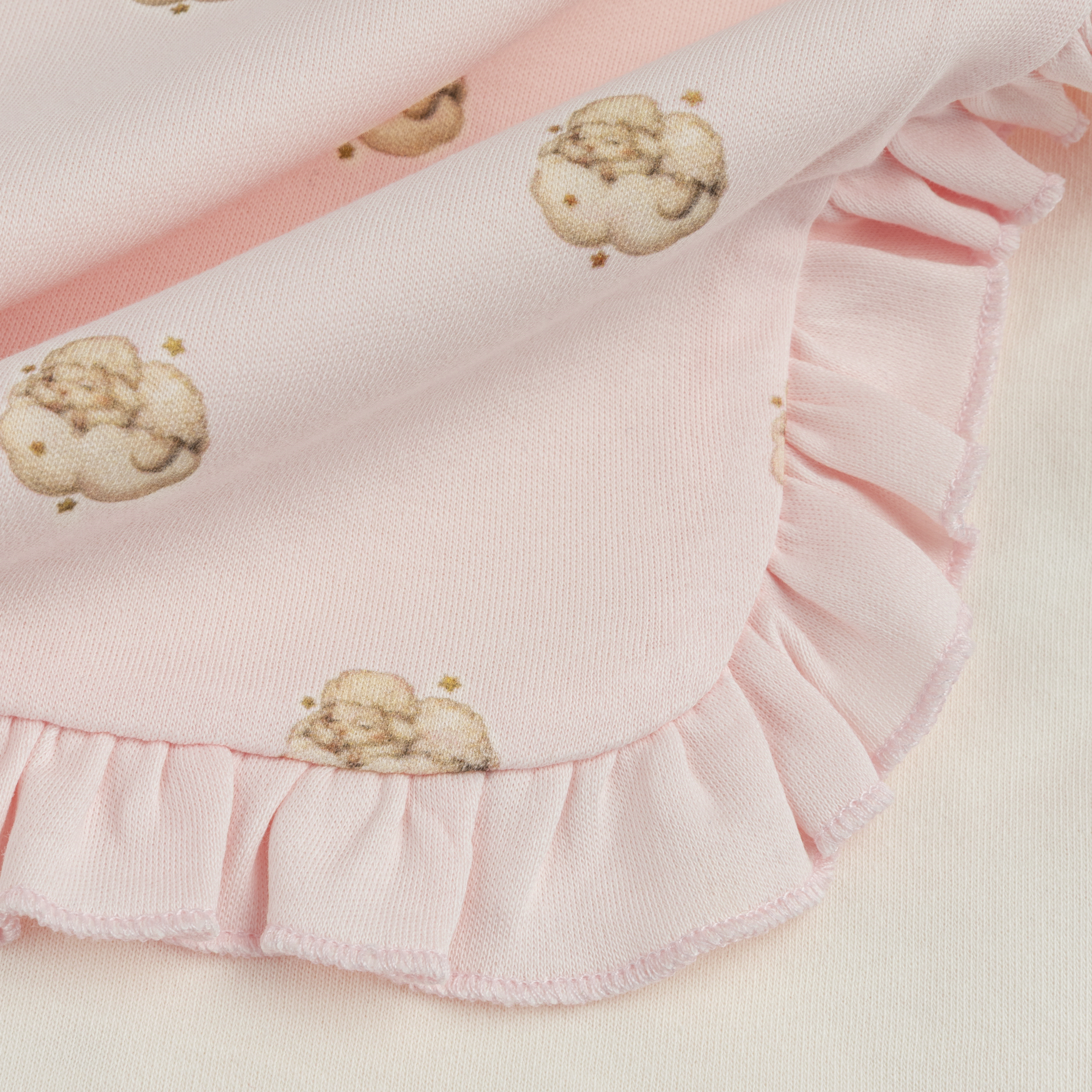 Ruffled Sheep Print Baby Blanket