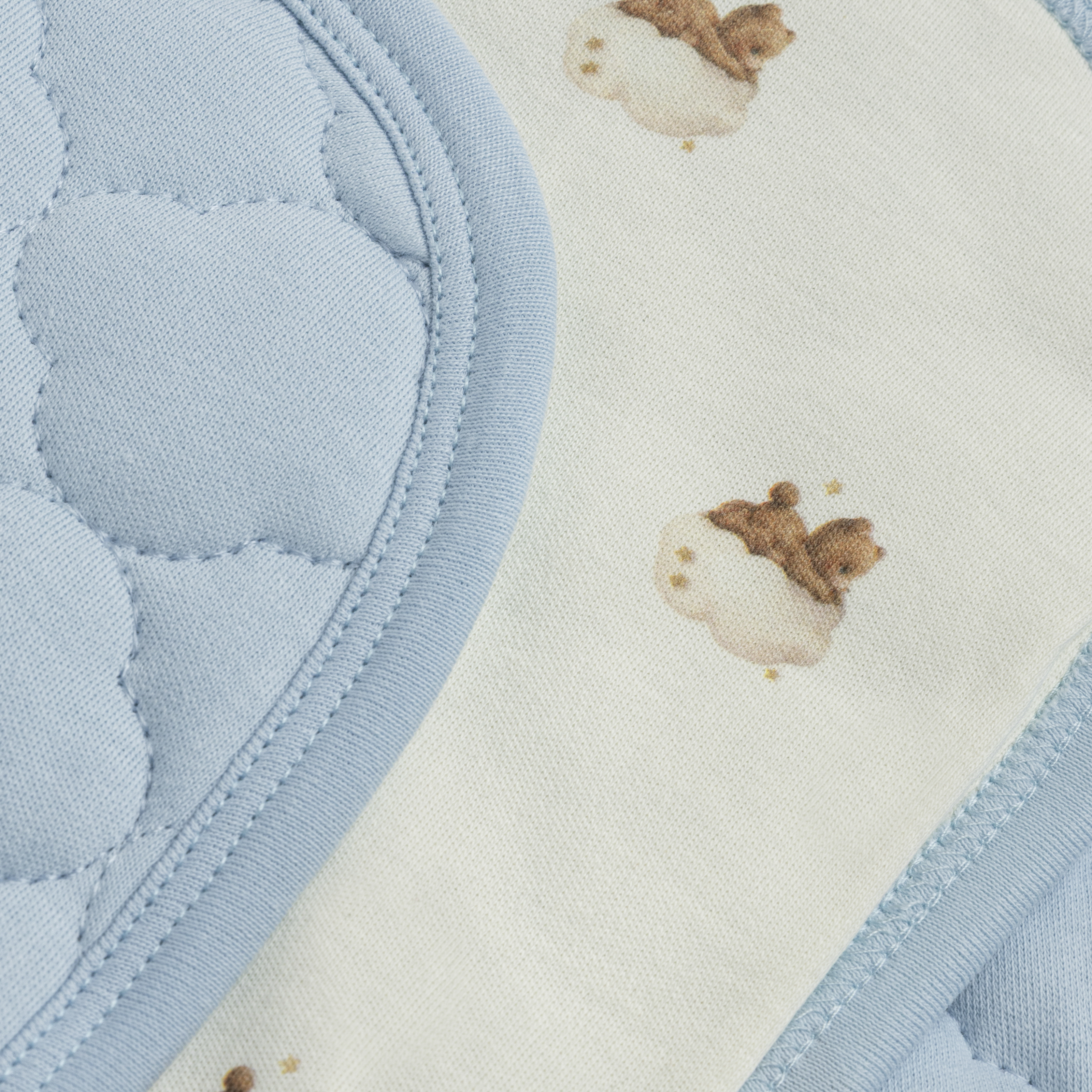 Quilted Teddy Print Baby Blanket