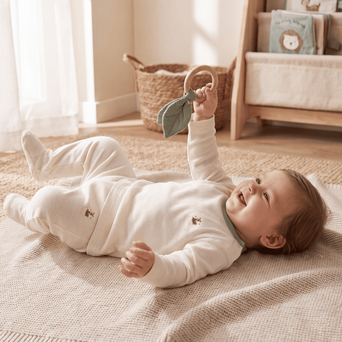 Deer Embroidered Baby Leggings