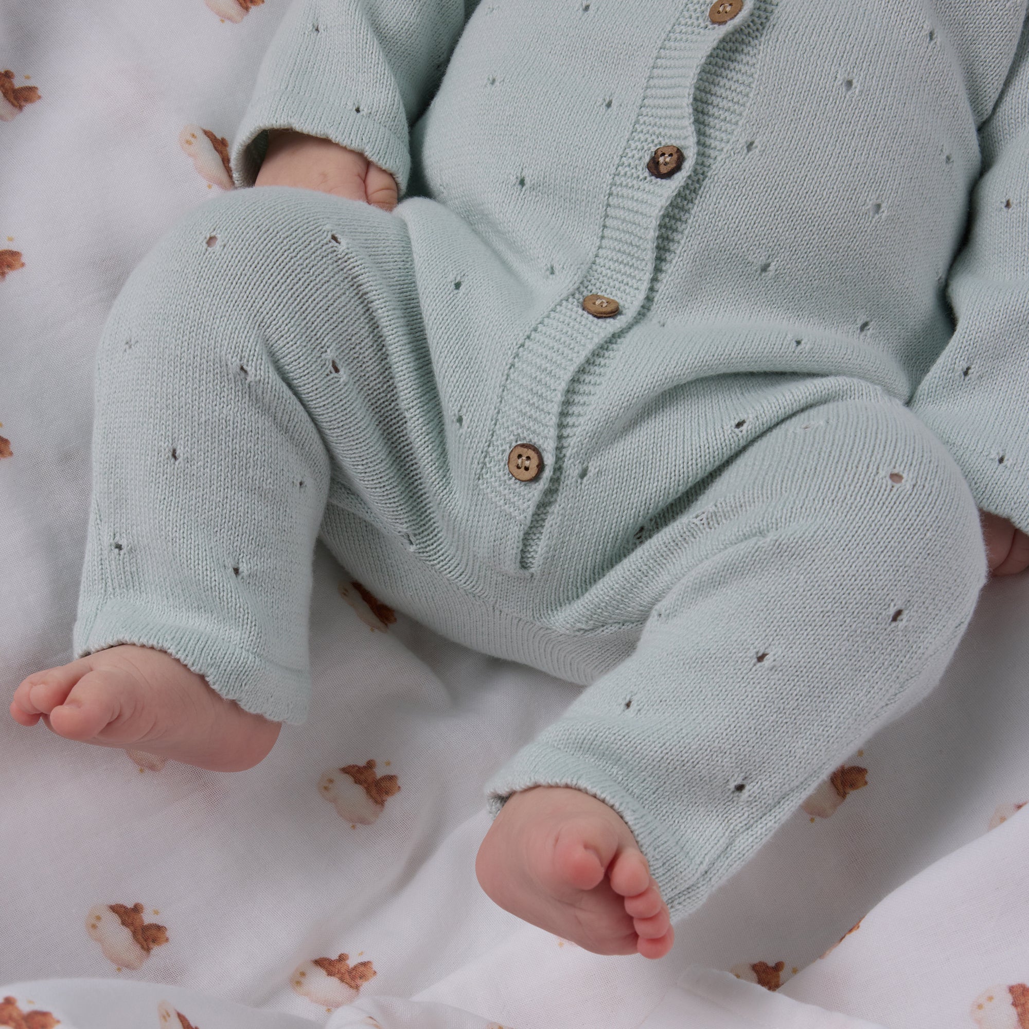 Mint Knit Jumpsuit & Blanket Set