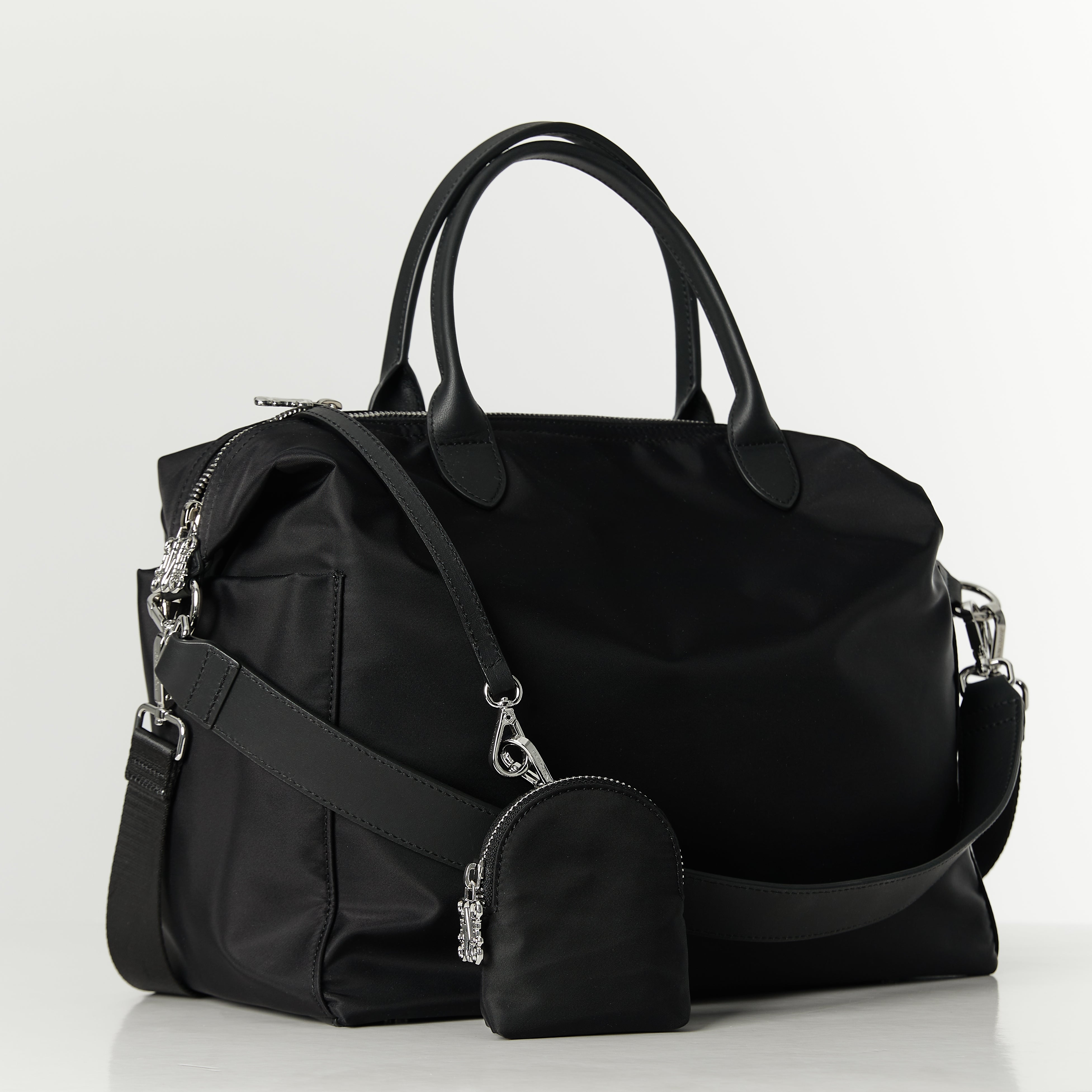 Monogram Black Diaper Bag Set